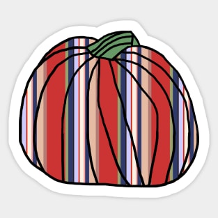 Halloween Horror Pumpkin Red Blue Stripes Sticker